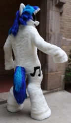 Size: 519x903 | Tagged: safe, artist:spainfischer, dj pon-3, vinyl scratch, human, fursuit, irl, irl human, photo, solo