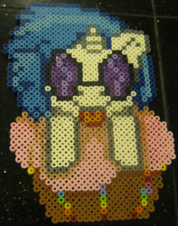 Size: 2300x2913 | Tagged: safe, artist:morganthekeaton, dj pon-3, vinyl scratch, pony, unicorn, perler beads, photo, solo