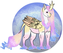 Size: 3820x3216 | Tagged: safe, artist:midnight-drip, princess celestia, kirin, pony, abstract background, ethereal mane, female, kirin-ified, mare, simple background, solo, species swap, transparent background, unshorn fetlocks, winged kirin