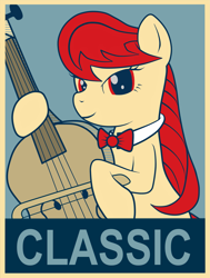 Size: 2755x3651 | Tagged: safe, artist:sky-sketch, octavia melody, earth pony, pony, cello, hope poster, musical instrument, parody, solo