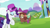 Size: 1920x1080 | Tagged: safe, screencap, rarity, yona, pony, unicorn, yak, she's all yak, bow, cloven hooves, duo, female, hair bow, hat, mare, monkey swings, umbrella