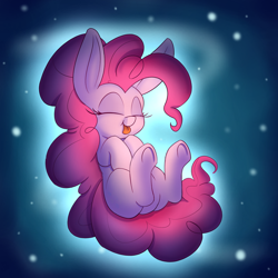 Size: 1280x1280 | Tagged: safe, artist:heir-of-rick, pinkie pie, earth pony, pony, cute, diapinkes, eyes closed, female, mare, sleeping, solo, space, stars, tongue out, underhoof