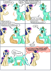 Size: 900x1253 | Tagged: safe, bon bon, lyra heartstrings, sweetie drops, ask, ask-lyra-kor, facehoof, translation, tumblr