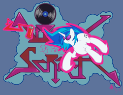 Size: 1650x1275 | Tagged: safe, artist:sagebrushpony, dj pon-3, vinyl scratch, pony, unicorn, graffiti, solo