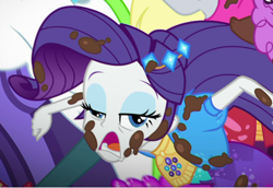 Size: 1028x708 | Tagged: safe, screencap, rarity, choose your own ending, equestria girls, lost and pound, faic, great moments in animation, mud, muddy, out of context, solo focus