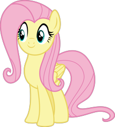 Size: 4661x5106 | Tagged: safe, artist:osipush, fluttershy, pegasus, pony, absurd resolution, c:, cute, female, interested, mare, shyabetes, simple background, smiling, solo, transparent background, vector