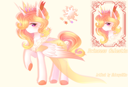 Size: 2925x2000 | Tagged: safe, artist:shimayaeiko, princess celestia, alicorn, pony, alternate design, clothes, dress, female, mare, solo