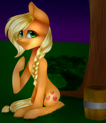 Size: 2448x2851 | Tagged: safe, artist:sugartool, applejack, earth pony, pony, alternate hairstyle, female, mare, solo