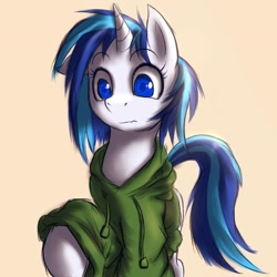 Size: 898x898 | Tagged: safe, artist:swaetshrit, edit, dj pon-3, vinyl scratch, pony, unicorn, alternate eye color, background pony, blue, blue eyes, eyes, recolor, solo