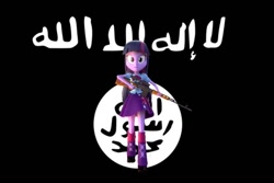 Size: 604x403 | Tagged: safe, derpibooru import, twilight sparkle, equestria girls, background pony strikes again, islamic state, op is a cuck, op is trying to start shit, terrorist