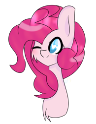 Size: 400x512 | Tagged: safe, artist:seaty, pinkie pie, earth pony, pony, bust, heart eyes, one eye closed, portrait, solo, wingding eyes, wink