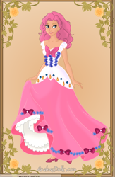 Size: 392x603 | Tagged: safe, artist:bindi-the-skunk, pinkie pie, human, clothes, dress, gala dress, humanized, solo