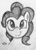 Size: 288x395 | Tagged: safe, artist:gian2020, pinkie pie, earth pony, pony, bust, monochrome, portrait, smiling, solo, traditional art