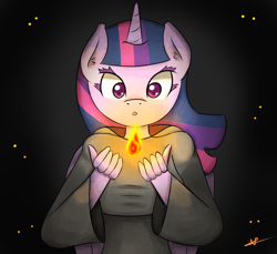 Size: 1200x1100 | Tagged: safe, artist:wolfy-pony, derpibooru import, twilight sparkle, twilight sparkle (alicorn), alicorn, anthro, crossover, dark souls, fire, solo