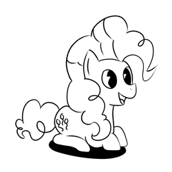 Size: 1349x1349 | Tagged: safe, artist:php47, pinkie pie, earth pony, pony, black and white, grayscale, monochrome, simple background, white background