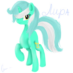 Size: 565x565 | Tagged: safe, artist:kanalalinki2003, lyra heartstrings, pony, unicorn, female, horn, mare, russian, solo