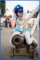 Size: 658x978 | Tagged: safe, artist:sequinsupernova, dj pon-3, vinyl scratch, human, cosplay, irl, irl human, nail polish, photo