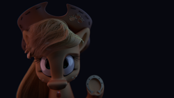 Size: 1920x1080 | Tagged: safe, artist:v747, applejack, earth pony, pony, 3d, 3d model, cowboy hat, hat, horseshoes, looking at you, solo, stetson, tongue out, underhoof