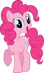 Size: 1129x1882 | Tagged: safe, artist:snapshopvisuals, pinkie pie, earth pony, pony, raised hoof, simple background, solo, transparent background, vector