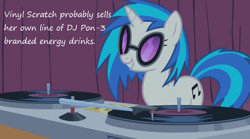 Size: 1064x593 | Tagged: safe, dj pon-3, vinyl scratch, pony, unicorn, energy drink, insane pony thread, solo, tumblr