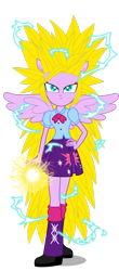 Size: 592x1347 | Tagged: safe, artist:gonzalossj3, derpibooru import, twilight sparkle, twilight sparkle (alicorn), alicorn, equestria girls, dragon ball z, ponied up, super saiyan 3, super saiyan princess