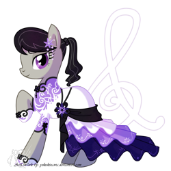 Size: 1000x1000 | Tagged: safe, artist:yokokinawa, octavia melody, earth pony, pony, clothes, dress, heart eyes, simple background, solo, transparent background, wingding eyes