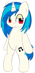 Size: 465x963 | Tagged: safe, artist:pokumii, dj pon-3, vinyl scratch, pony, unicorn, bipedal, female, lidded eyes, mare, smiling, solo