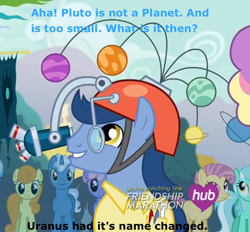 Size: 864x802 | Tagged: safe, screencap, candy mane, carrot top, golden harvest, lyra heartstrings, pluto, pokey pierce, rainbowshine, simple ways, planetary bob, uranus