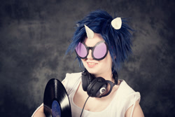 Size: 800x534 | Tagged: safe, artist:tinderboxer, dj pon-3, vinyl scratch, human, cosplay, irl, irl human, photo, solo