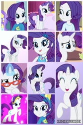 Size: 720x1080 | Tagged: safe, artist:noreencreatesstuff, edit, screencap, rarity, pony, unicorn, equestria girls, art trade, collage, solo