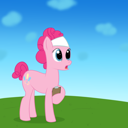 Size: 2000x2000 | Tagged: safe, artist:php47, pinkie pie, earth pony, pony, alternate hairstyle, clipboard, headband, open mouth, solo