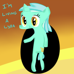 Size: 1000x1000 | Tagged: safe, artist:fxcellent, lyra heartstrings, pony, bipedal, pun, solo