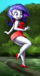 Size: 648x1233 | Tagged: safe, artist:14-bis, rarity, equestria girls, canada, clothes, dress, female, log, log driver's waltz, solo