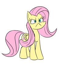 Size: 1000x1000 | Tagged: safe, artist:rigamortis_man, fluttershy, pegasus, pony, :<, peeved