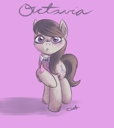 Size: 502x562 | Tagged: safe, artist:yeendip, octavia melody, earth pony, pony, black mane, bowtie, female, gray coat, mare, solo