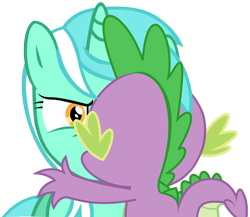 Size: 980x850 | Tagged: safe, artist:twilightpoint, lyra heartstrings, spike, dragon, crack shipping, do not want, female, hundreds of users filter this tag, kissing, lyra is not amused, male, shipping, simple background, spyra, straight, transparent background, vector edit