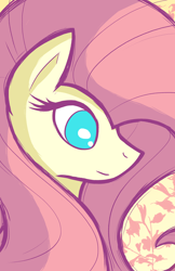 Size: 3300x5100 | Tagged: safe, artist:flamevulture17, fluttershy, pegasus, pony, abstract background, absurd resolution, bust, colored pupils, female, mare, portrait, profile, solo