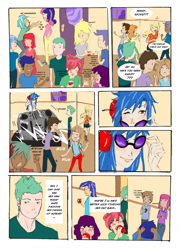 Size: 756x1057 | Tagged: safe, artist:demdoodles, dj pon-3, spike, vinyl scratch, comic:measurements, comic, female, humanized, male, ramona flowers, scott pilgrim, shipping, sparity, straight