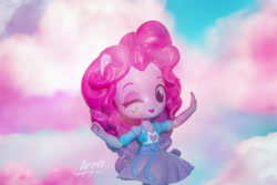 Size: 4608x3072 | Tagged: safe, artist:iggorsoares, pinkie pie, equestria girls, absurd resolution, doll, equestria girls minis, eqventures of the minis, one eye closed, solo, toy, wink