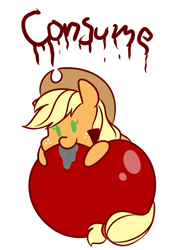 Size: 626x879 | Tagged: safe, artist:notenoughapples, applejack, earth pony, pony, apple, drool, food, solo, that pony sure does love apples