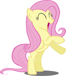 Size: 2859x3296 | Tagged: safe, artist:greseres, fluttershy, pegasus, pony, cute, eyes closed, female, happy, high res, mare, rearing, shyabetes, simple background, solo, transparent background, vector