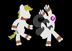 Size: 4133x2923 | Tagged: safe, artist:bobthedalek, oc, oc only, oc:mixed melody, oc:octavia's father, oc:octavia's mother, oc:ostinato melody, earth pony, pony, dancing, digital art, duo, female, male, parent, roller skates, skates