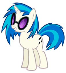 Size: 856x934 | Tagged: safe, artist:makintosh91, dj pon-3, vinyl scratch, pony, unicorn, cutie mark, female, hooves, horn, mare, simple background, smiling, solo, sunglasses, teeth, transparent background, vector