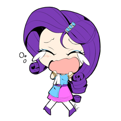 Size: 500x500 | Tagged: safe, artist:banzatou, rarity, human, chibi, female, humanized, manga, simple background, solo, transparent background