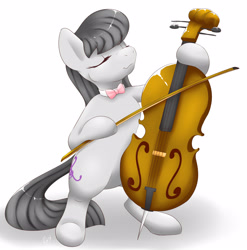 Size: 2825x2860 | Tagged: safe, artist:bubble kitten17, octavia melody, earth pony, pony, bipedal, cello, musical instrument, solo