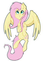 Size: 480x679 | Tagged: safe, artist:gummysky, artist:violetdanka-n-silly, fluttershy, pegasus, pony, chest fluff, female, flying, hoof on chest, looking up, mare, simple background, solo, spread wings, transparent background, wings