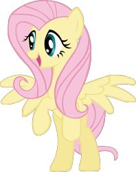 Size: 1903x2408 | Tagged: safe, artist:shtopor7, fluttershy, pegasus, pony, bipedal, female, mare, simple background, solo, spread wings, standing, transparent background, vector, wings