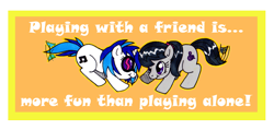 Size: 2399x1140 | Tagged: safe, artist:foxgirlkira, dj pon-3, octavia melody, vinyl scratch, earth pony, pony, friendship