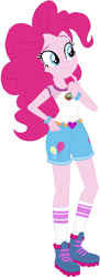 Size: 212x585 | Tagged: safe, artist:ra1nb0wk1tty, pinkie pie, equestria girls, legend of everfree, balloon, boots, bracelet, camp everfree outfits, clothes, hand on hip, heart, jewelry, shorts, simple background, socks, solo, white background