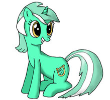 Size: 219x200 | Tagged: safe, artist:nightshadesonata, lyra heartstrings, pony, unicorn, female, green coat, horn, mare, solo, two toned mane